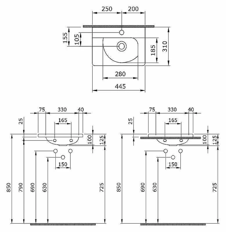 Раковина Bocchi Taormina Arch 45 1015-020-0126 Антрацит матовая