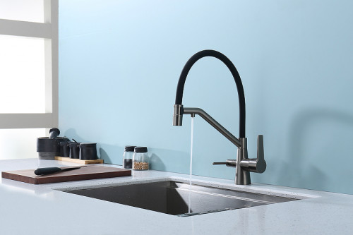 Смеситель для кухни Raglo R80.62.09 Графит матовый Черный латунь