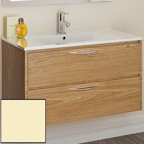 Тумба с раковиной SanVit Мэри-2 90 R kmery902 в цвете Ral подвесная Желтый глянец МДФ / ЛДСП