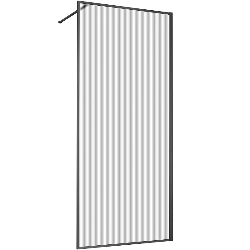 Душевая перегородка Vincea Walk-In 80 VSW-1HP800FLGM профиль Вороненая сталь стекло рифленое