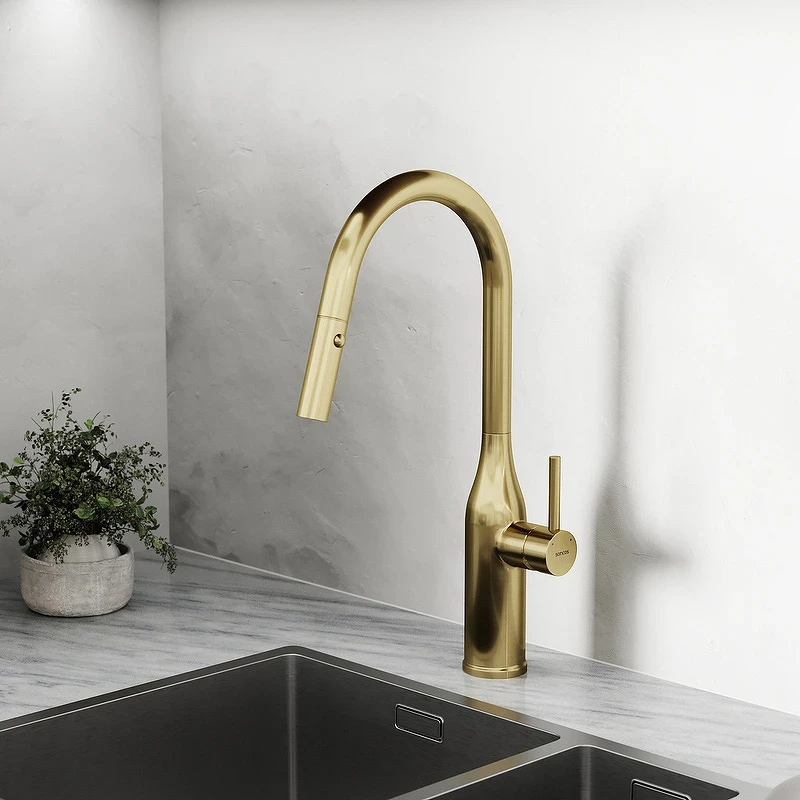 Смеситель для кухни Sancos Grand SC4002BG Золото брашированное латунь