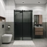 Душевой уголок Grossman Classic 140x70 120.K33.04.1470.21.10 профиль Черный матовый стекло тонированное