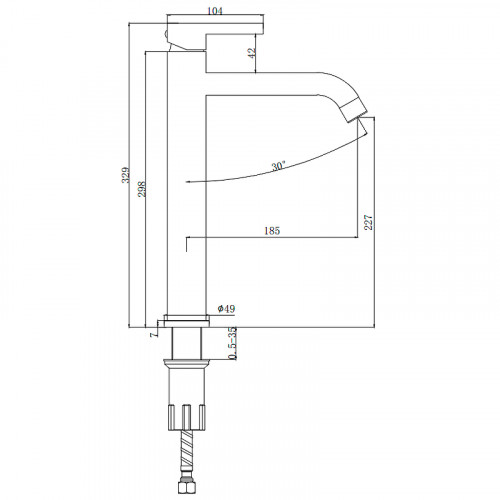 Смеситель для раковины Splenka S221.15.09 Графит матовый нержавеющая сталь