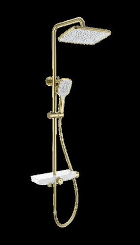 Душевая система Wonzon &amp; Woghand WW-B3098-A-BG с термостатом цвет Брашированное золото