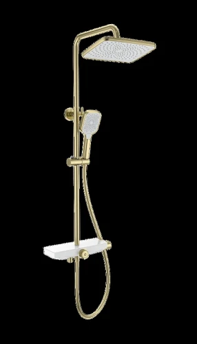 Душевая система Wonzon &amp; Woghand WW-B3098-A-BG с термостатом цвет Брашированное золото