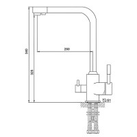 Смеситель для кухни Melodia della vita Ostessa Filtro MDV40618bg Бежевый латунь