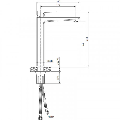 Смеситель для раковины Olive's Navarra 25134NR Хром латунь