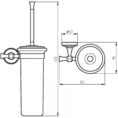 Ершик для унитаза Migliore Fortuna 27735 Белый матовый Бронза