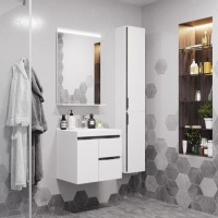 Зеркало Aquaton Рене 60 1A222302NR010 с подсветкой Белое глянцевое МДФ / ЛДСП, стекло