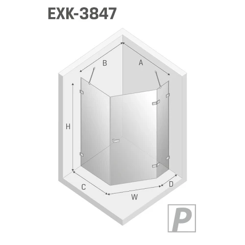 Душевое ограждение New Trendy AVEXA Gold x100 EXK-3847