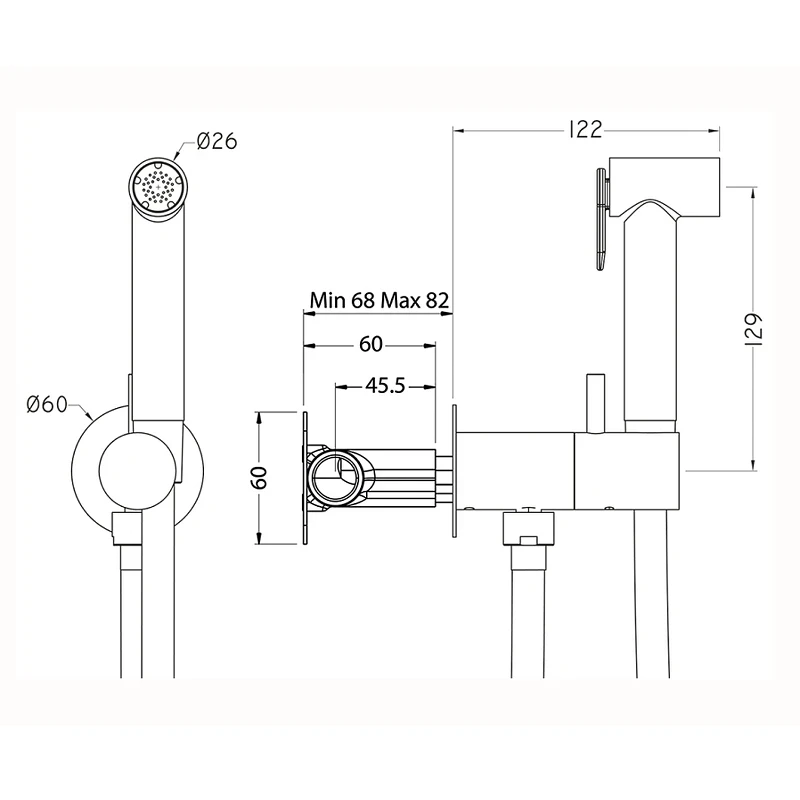 Гигиенический душ со смесителем Cisal Shower CV00797524 Золото
