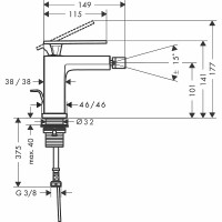 Смеситель для биде Hansgrohe Tecturis E 73200670 Черный матовый латунь