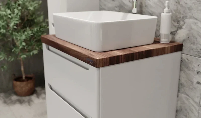 Тумба под раковину Jorno Wood 60 wood.01.60/P/W подвесная Белая МДФ / ЛДСП