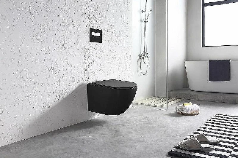 Унитаз Art&Max Ovale AM011CHR-MB подвесной Черный матовый без сиденья