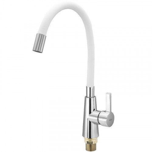 Смеситель для кухни Ekko E4205-E55 Хром Белый