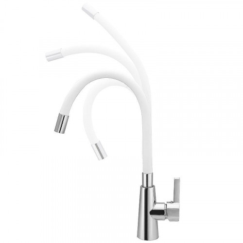 Смеситель для кухни Ekko E4205-E55 Хром Белый