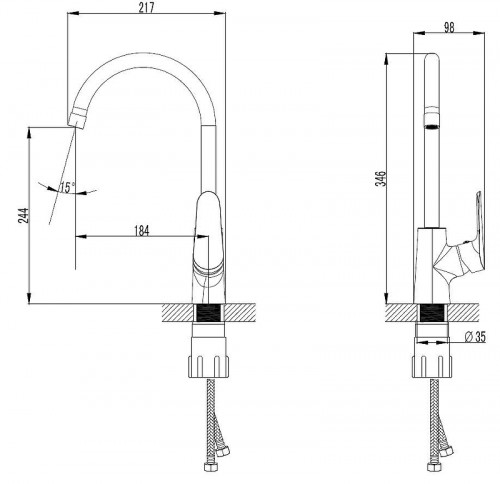Смеситель для кухни Azario Campo AZ-KX568275C цвет Хром