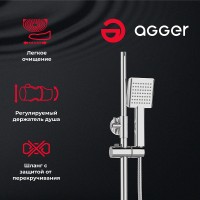 Душевая система Agger Brilliant A0394400 Хром латунь на стену