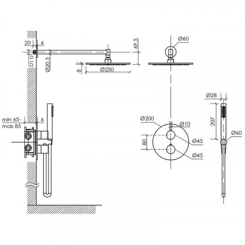 Душевая система Sancos Etna SC9010CH с термостатом Хром