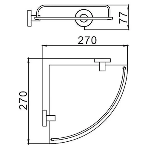 Стеклянная полка D-Lin D264100 угловая цвет Хром