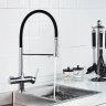 Смеситель для кухни Haiba HB76854 Хром Черный