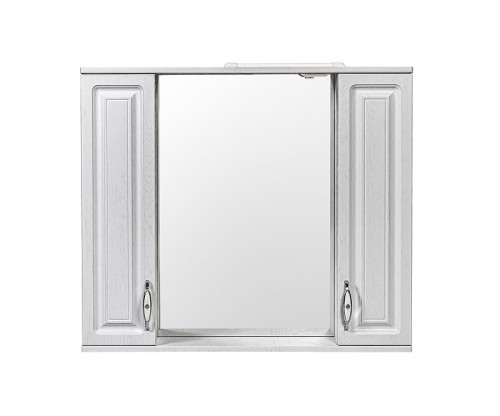 Зеркало со шкафом Stella Polar Кармела 90 SP-00002033 с подсветкой цвет Белое серебро