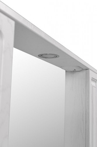Зеркало со шкафом Stella Polar Кармела 90 SP-00002033 с подсветкой цвет Белое серебро
