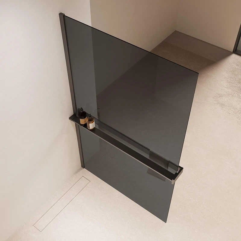 Душевая перегородка Vincea Walk in 90 VSW-1HR900CGGM профиль цвет Вороненая сталь стекло тонированное