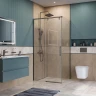 Душевой уголок BelBagno Soft Close-1 100x80 SOFT_CLOSE-1-AH-1-100/80-C-GM профиль Оружейная сталь стекло прозрачное