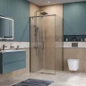 Душевой уголок BelBagno Soft Close-1 100x80 SOFT_CLOSE-1-AH-1-100/80-C-GM профиль Оружейная сталь стекло прозрачное