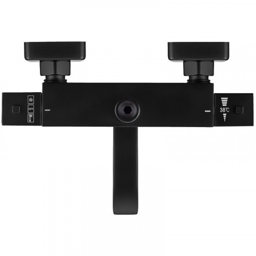 Смеситель для ванны Swedbe Hermes 9043B с термостатом Черный матовый латунь на стену