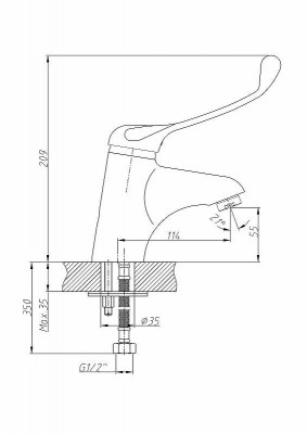 Смеситель для раковины Haiba HB1054 Хром