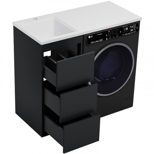 Тумба под раковину Brevita Grafit 100 GRA-01040-013Я Графит матовый МДФ / ЛДСП