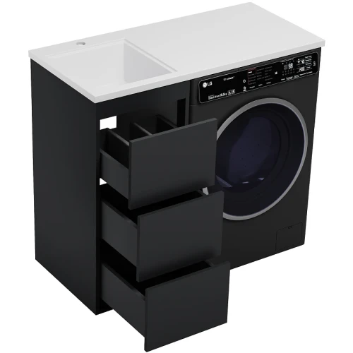 Тумба под раковину Brevita Grafit 100 GRA-01040-013Я Графит матовый МДФ / ЛДСП