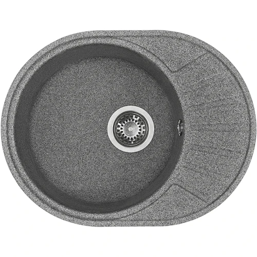 Кухонная мойка Aquaton Чезана 57 1A711232CS230 Серая искусственный камень (литьевой мрамор) встраиваемый