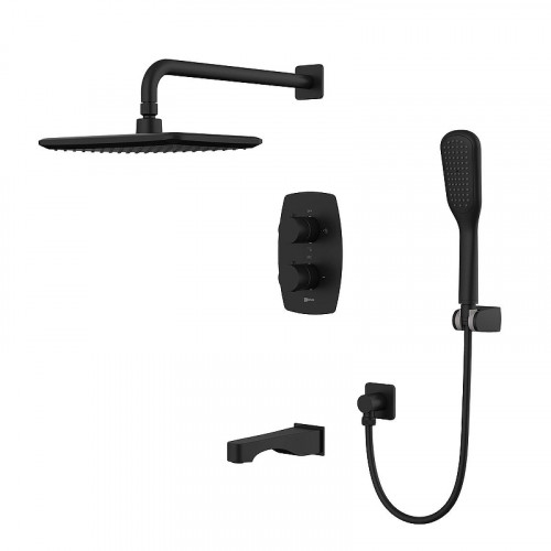 Душевая система Lemark Ursus LM7242BL c термостатом цвет Черный матовый