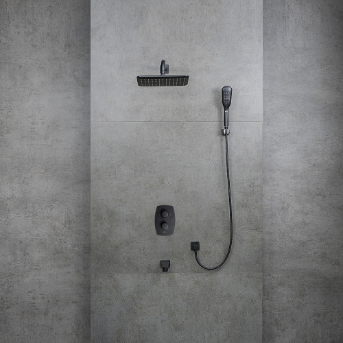 Душевая система Lemark Ursus LM7242BL c термостатом цвет Черный матовый