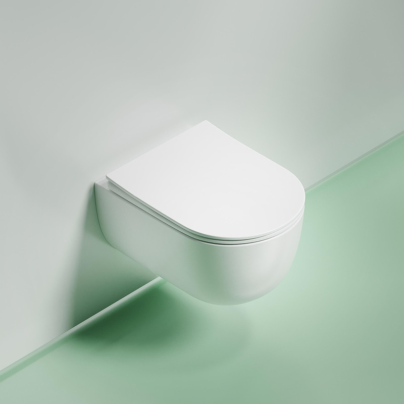 Унитаз с инсталляцией DIWO Ceramicanova Modena Rimless CN6063MW + DIWO 4501 с сиденьем Микролифт с клавишей смыва цвет Глянцевый белый