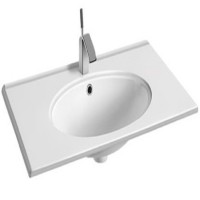 Раковина CeramaLux 61 9060F Белая фаянс полувстраиваемая