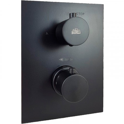 Смеситель для душа Paffoni Light LIQ518NO/M с термостатом Черный матовый встраиваемый