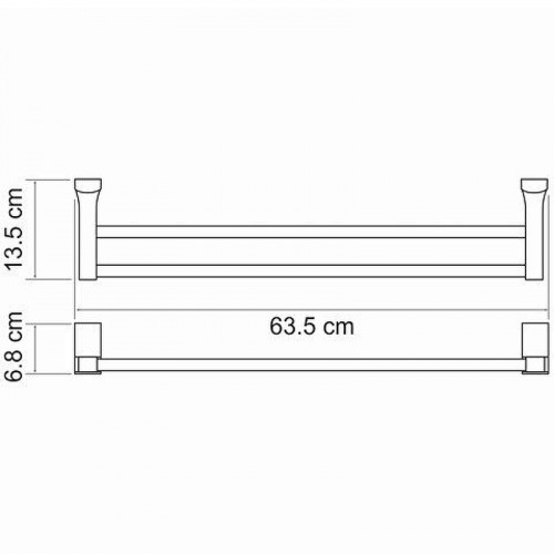 Полотенцедержатель WasserKRAFT Exter K-5240 двойной Светлая бронза
