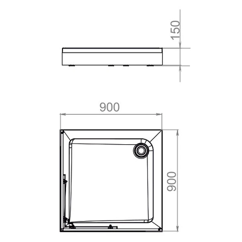 Акриловый поддон для душа Melodia della vita Cube 90x90 MTYCB9090 Белый