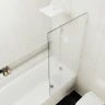 Шторка на ванну Maybah Glass MGV-92-1у 600x1400 в узком профиле Белый стекло сатиновое