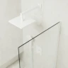 Шторка на ванну Maybah Glass MGV-92-1у 600x1400 в узком профиле Белый стекло сатиновое
