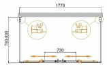Душевой уголок Cezares Molveno 180x80 MOLVENO-AH-22-180/80-C-Cr-IV профиль Хром стекло прозрачное