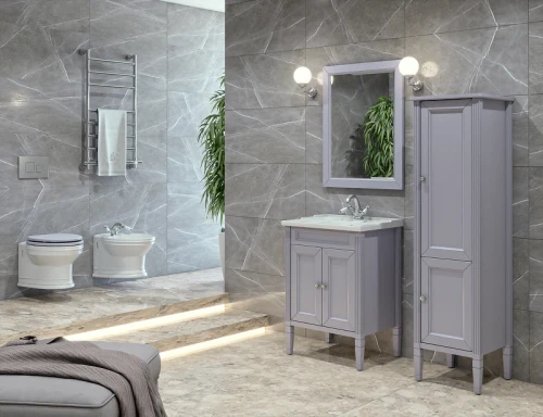 Тумба под раковину Caprigo Albion Concept 60 34010-SF028 Серая матовая МДФ / ЛДСП, массив дерева