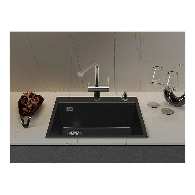 Кухонная мойка Rivelato Tesoro 60 TR-605-L nero цвет Черный