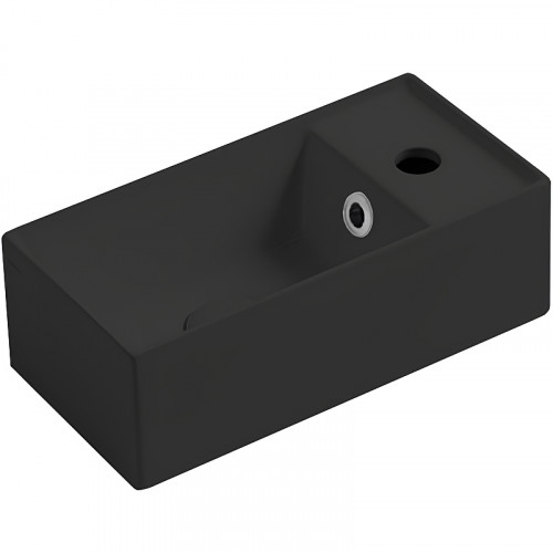 Раковина Simas Agile 40 R AG20 nero matt*1 Черная матовая фарфор подвесная, полувстраиваемая