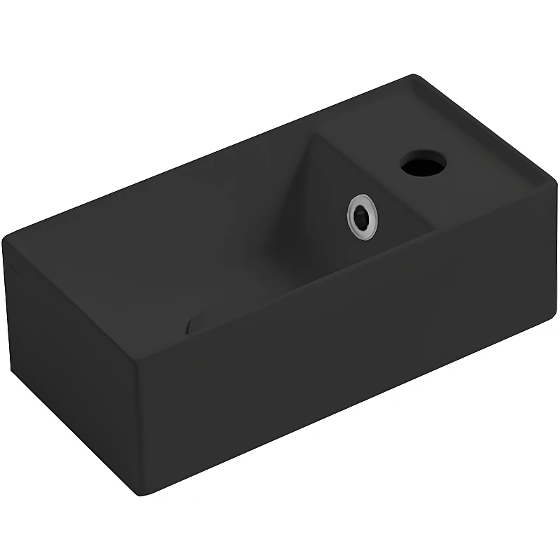 Раковина Simas Agile 40 R AG20 nero matt*1 Черная матовая фарфор подвесная, полувстраиваемая