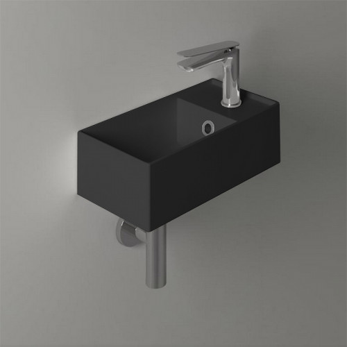 Раковина Simas Agile 40 R AG20 nero matt*1 Черная матовая фарфор подвесная, полувстраиваемая